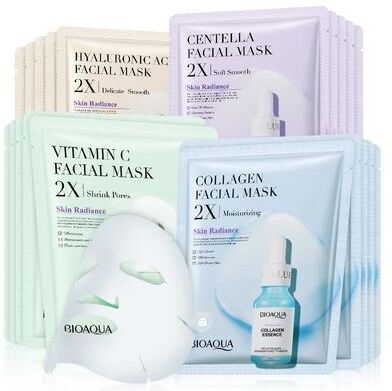 Inspired Finds BIOAQUA 20 Pack Centella Collagen Sheet Masks Hydrating & Refreshing Facial Care centella Asiatica