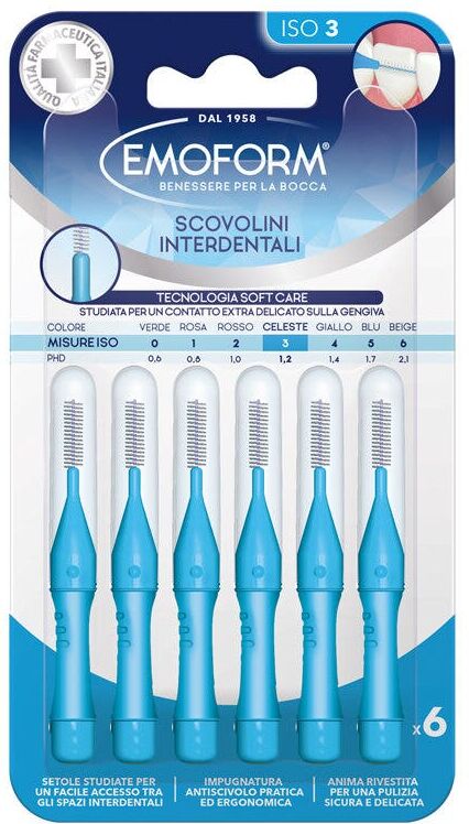 Emoform Scovolino Iso 3 Celeste 6 Pezzi