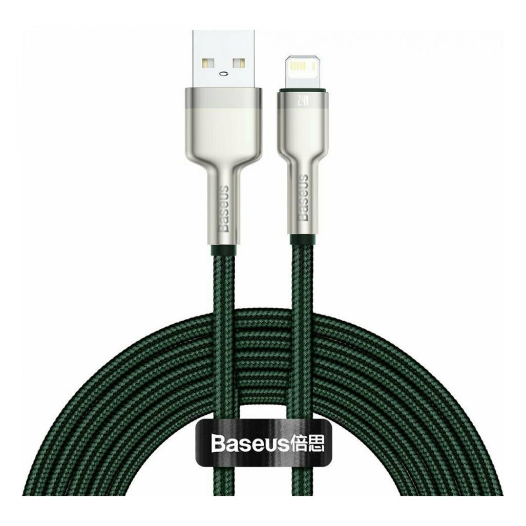 Baseus USB cable for Lightning Cafule, 2.4A, 2m (green) (2 m, USB 2.0, 10 W) (CALJK-B06)