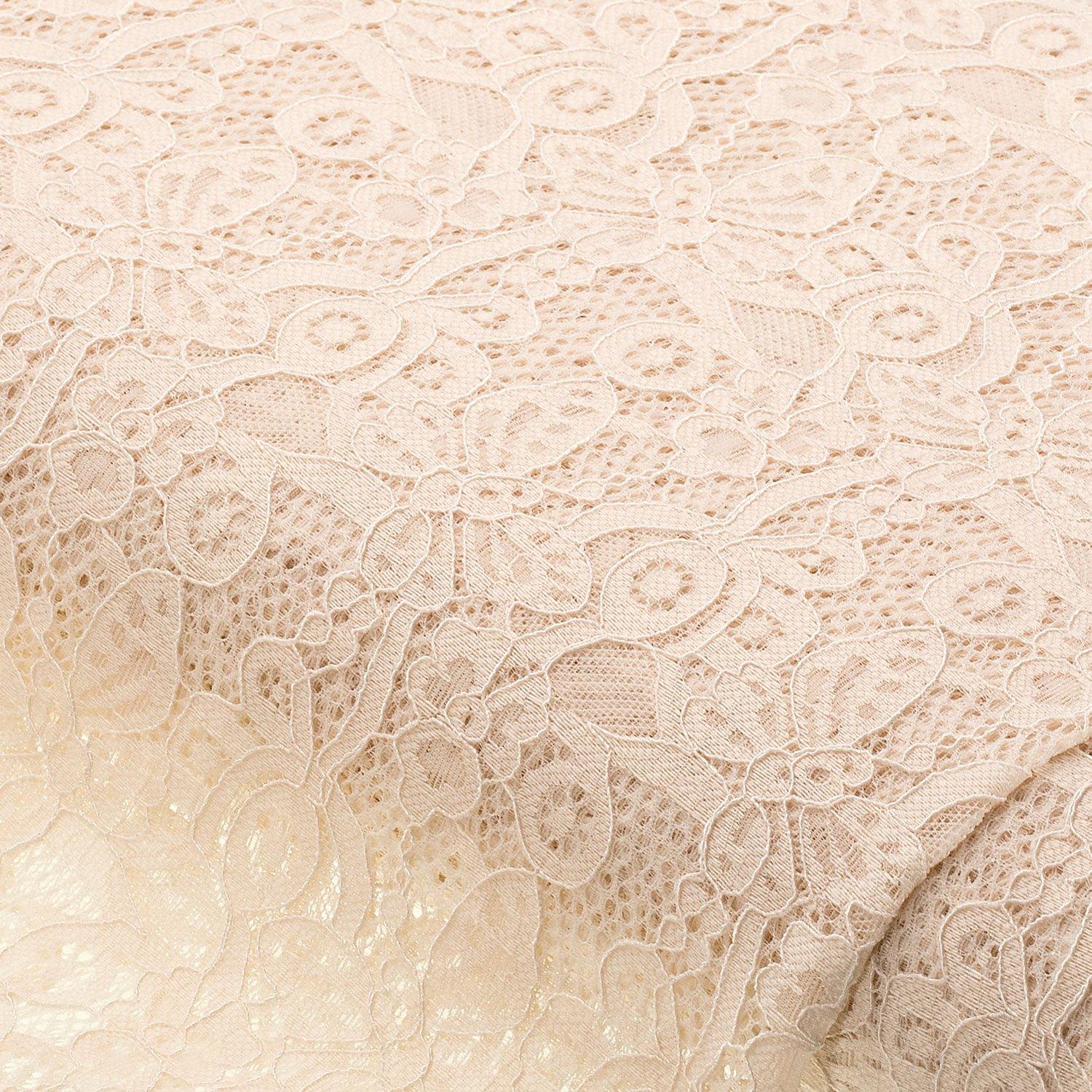 Elastik-Spitzenstoff "Schmetterlinge", creme