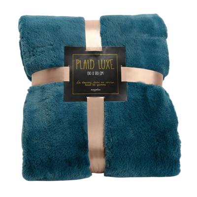 Plaid Luxe smaragdgrün 170x240 cm - Blau Polyester Amadeus 170x0.01 cm