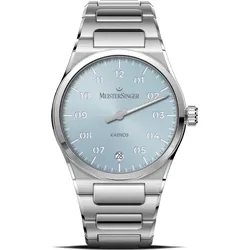 Meistersinger Klassik Plus Kaenos KS914 - eisblau,blau - helle Naht,silber - 40mm
