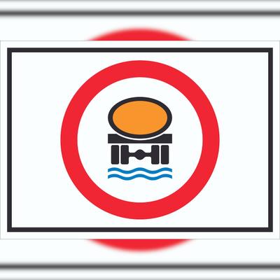 HB-Druck Verbot Kfz mit wassergefährdener Ladung Symbol Schild A5 (148x210mm)