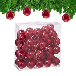 Relaxdays Weihnachtskugeln im 50er Set Rot,Silber