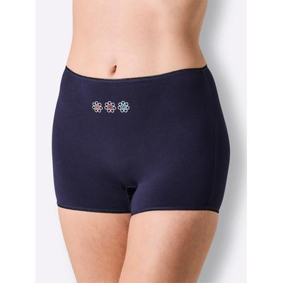Panty WÄSCHEPUR, Damen, Gr. 38, 4 Stk., blau (marine, marine, bedruckt), 95% Baumwolle, 5% Elasthan, Unterhosen Panty