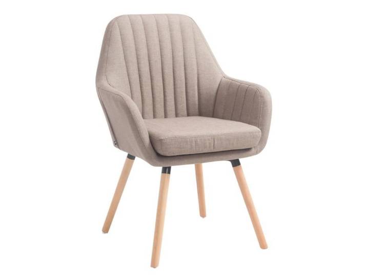 Chaise de Salle à manger Retro Florian - CLP - Avec accoudoirs - Tissu - Beige - Vintage