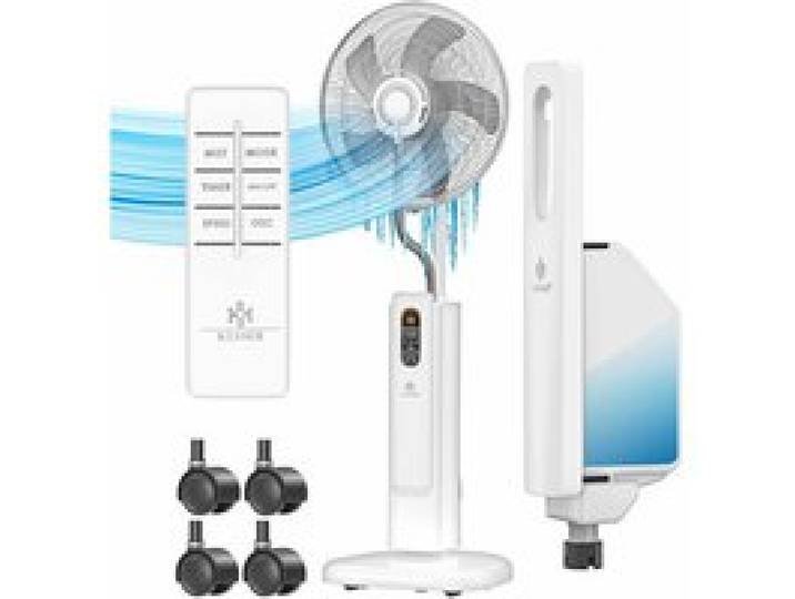 Ventilateur sur pied blanc avec brumisation - KESSER - Télécommande incluse - Réservoir deau 2 l
