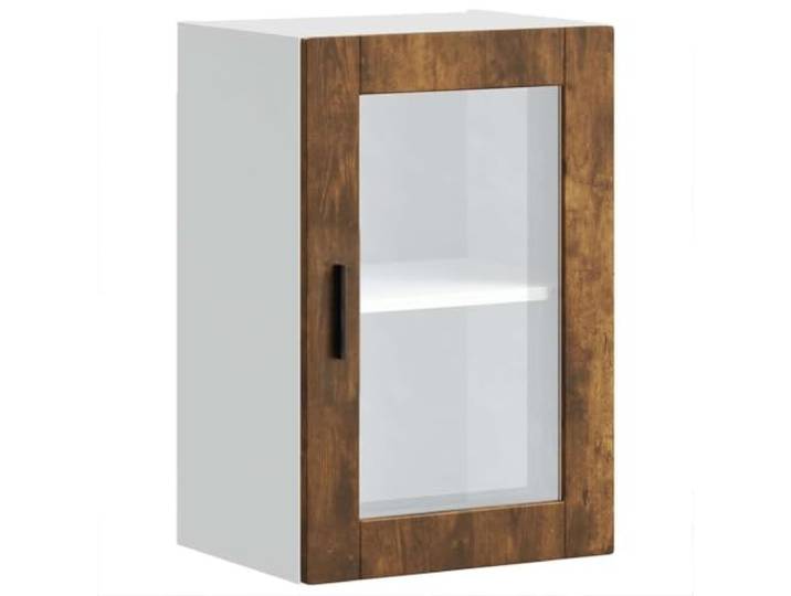 KGHFDVB Küchen-Hängeschrank 40 x 31 x 60 cm mit Glastür Porto Holzwerkstoff Holzwerkstoff und Glas, zwei Glas-Ebenen, 60 kg Tragfähigkeit, für Küche und Vorratsraum, Wandmontage