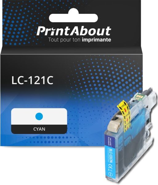 PrintAbout Cartouche compatible Brother LC-121C - Cyan Cyan