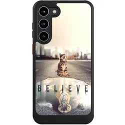 Nivocase Hülle für Samsung Galaxy S23+ Handyhülle NIVOcore Case Schwarz Motivation Tiere Tiger (Samsung Galaxy S23+), Smartphone Hülle, Schwarz