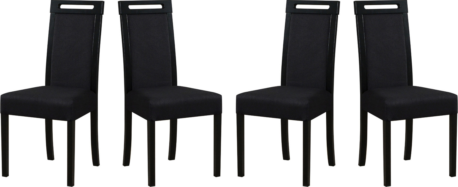 LeafDesign Eetkamerstoel Set van 4 stuks Roma 5 Zwart