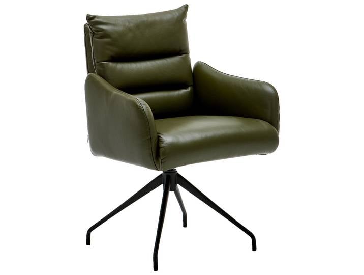 Welnova Armlehnstuhl HUDSON, dunkelgrün, Leder