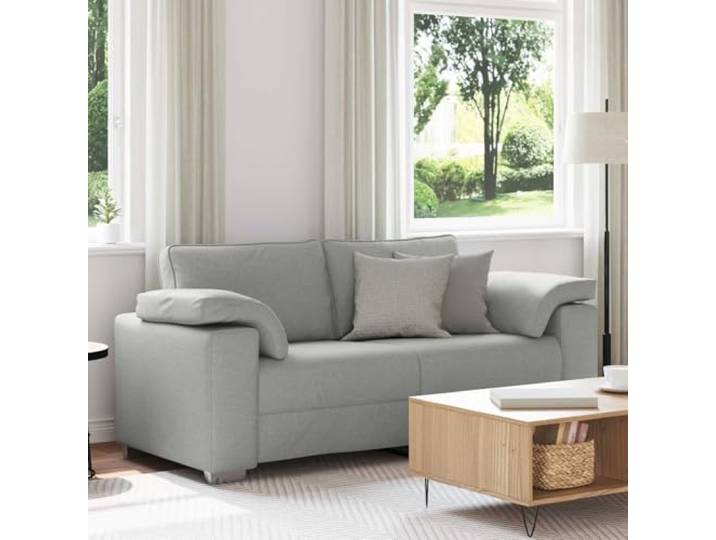 YUTAASU Zweisitzer-Sofa Wolkengrau 180 cm Stoff Breite Armlehnen, Atmungsaktives Design, Robust, Modernes Wohnzimmer, Pflegeleicht