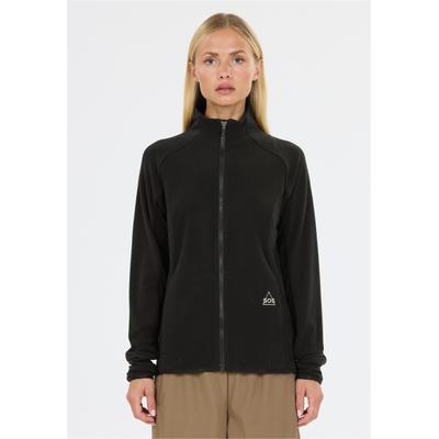 Fleecejacke SOS "Bromo", Damen, Gr. M, schwarz, 92% Polyester, 8% Elasthan, unifarben, normal, hoch geschlossener Ausschnitt, Jacken Fleecejacke, mit kuschelig wärmender Eigenschaft