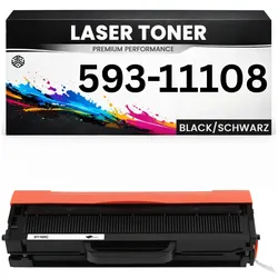Toner 593-11108 für Dell kompatibel Schwarz 59311108 wie Original Tonerkartusche für Dell B1160, B1160w, B1165nfw, B1163W