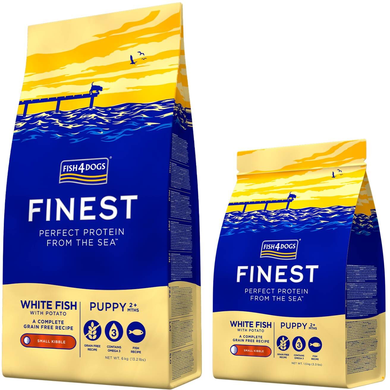 Fish4Dogs Finest Puppy SMALL Pesce Bianco