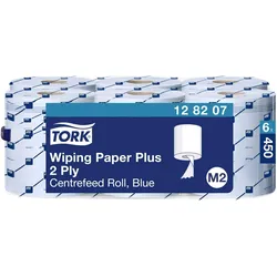 Tork Wiping Paper Centre Roll Blue 6x157, Haushaltspapier, Blau
