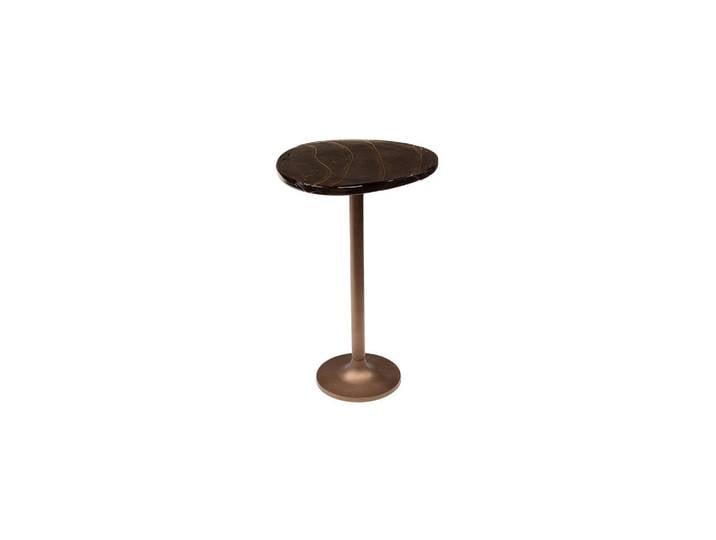 Kawola Beistelltisch Dari Braun Glas, Kupferfarben, Metall, Organisch, 38x60x33 cm, Wohnzimmer, Wohnzimmertische, Beistelltisch