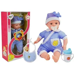 Puppe Baby 45 cm Blaue Kleidung