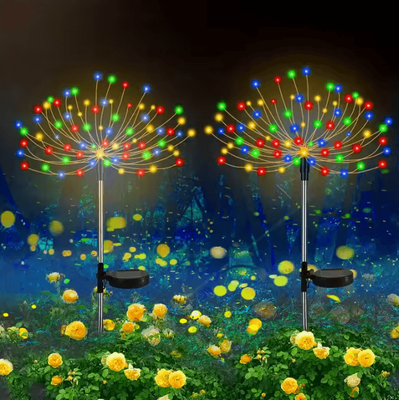 Inspire Curations Solar Firework Dandelion Lights Waterproof Outdoor Garden Stake rgb 90led