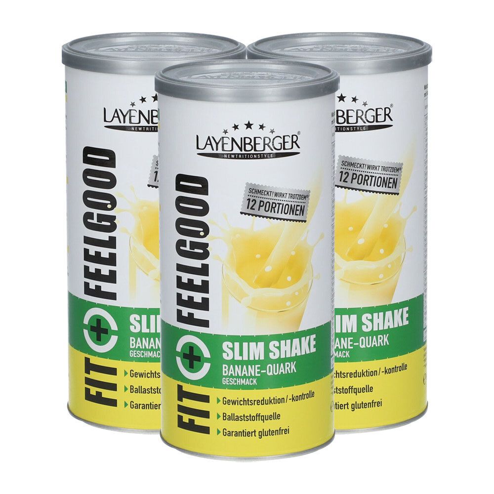 3x Layenberger Fit+Feelgood Slim Shake Banana Quark 3x396 g Pulver