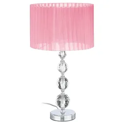 Relaxdays Tischlampe Kristall in Rosa Rosa,Silber