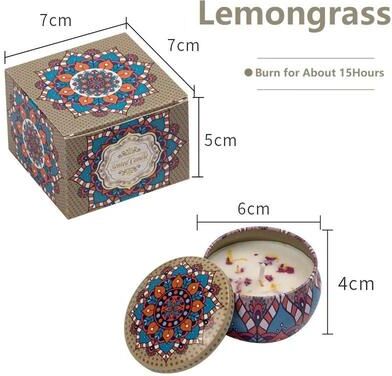 Uplifted Finds Vintage Scented Candles Soy Wax Jars Flower Fragrance Home Decoration Wedding Birthday Gifts 1 Pc Lemongrass