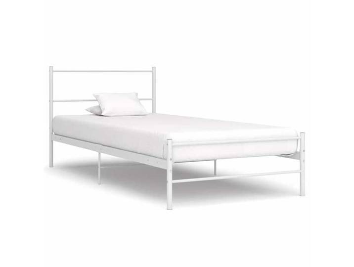 Cadre de lit sans matelas blanc métal 100x200 cm - Cadre durable - design élégant(5419)