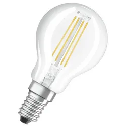 Bellalux E14 LED Filament-Leuchtmittel in Tropfenform 40 W Ersatz warmweißes Licht klar für Wohnlampen