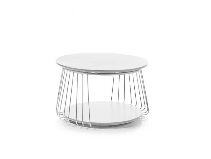 freiraum Couchtisch VILNIUS, in weiss, MDF / Metall - 42x70cm (HxD)
