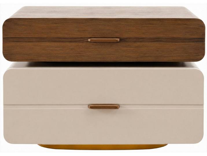 Xlmoebel Nachttisch Nachttisch Beige Braun Holz Modern Schlafzimmer Design (1-tlg)