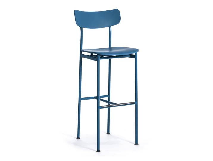 MAGIS tabouret de bar haut MOTTA SD2530 (Bleu - Polypropylène recyclé et acier peint)
