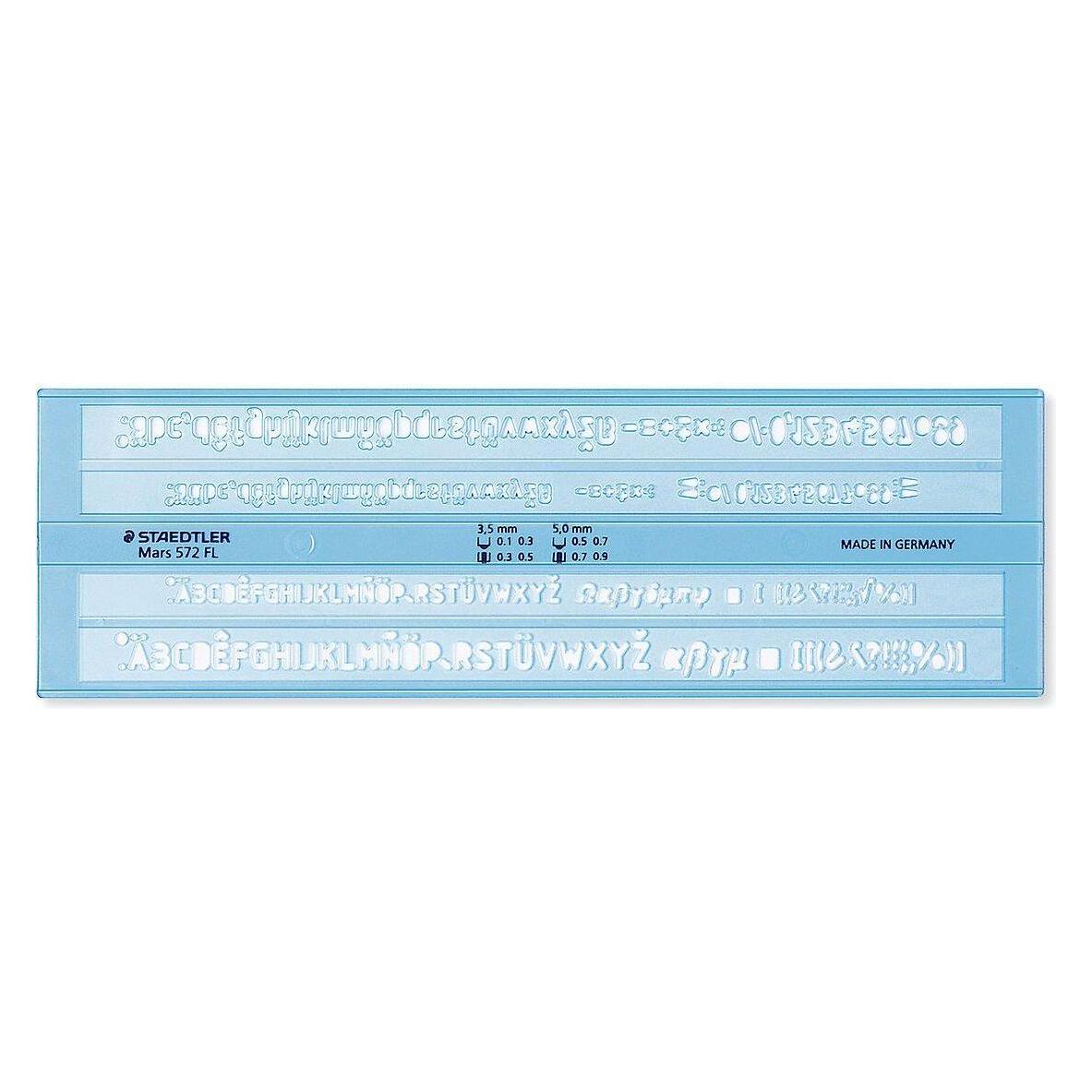 Staedtler Schriftschablone Mars 572 FL blau (30 cm, Kunststoff) (572 FL)