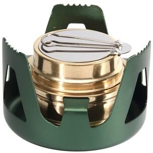 Perfect Picks Market Brass Alcohol Burner With Flame Regulator Efficient Spirit Stove For Camping & Cooking with Bracket