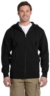 econscious EC5650 Heritage Full-Zip Hooded Sweatshirt in Black size Large