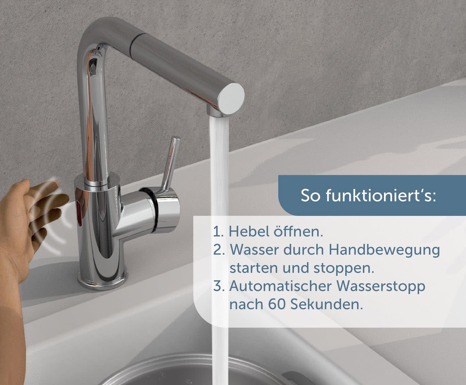 Schütte VITAL Küchenarmatur mit Sensorbedienung, ausziehbar