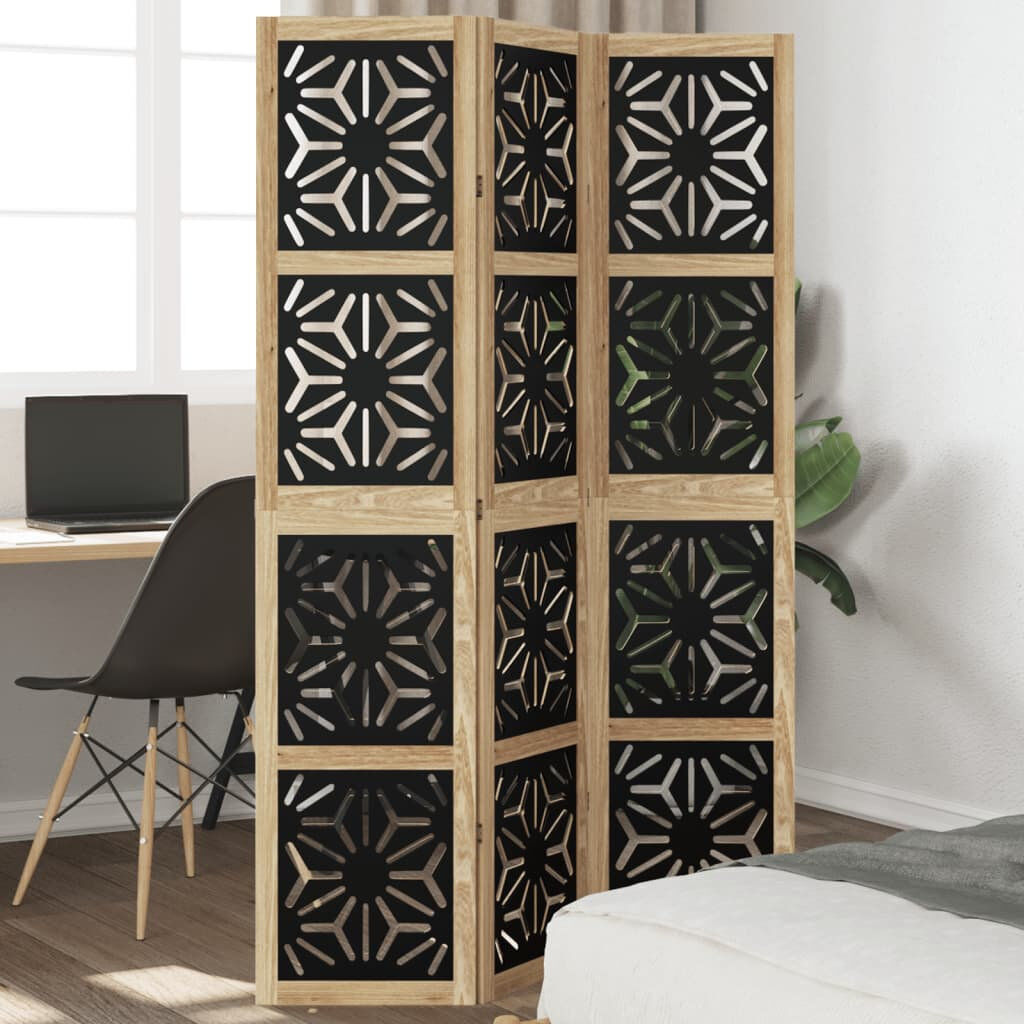 Latitude Vive Solid Wood Room Divider Black;Brown 180cm H x 110cm W