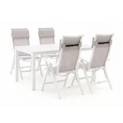 Bellagio Lugo/Menzano 160 cm Gartenmöbel-Set 5-teilig verstellbar