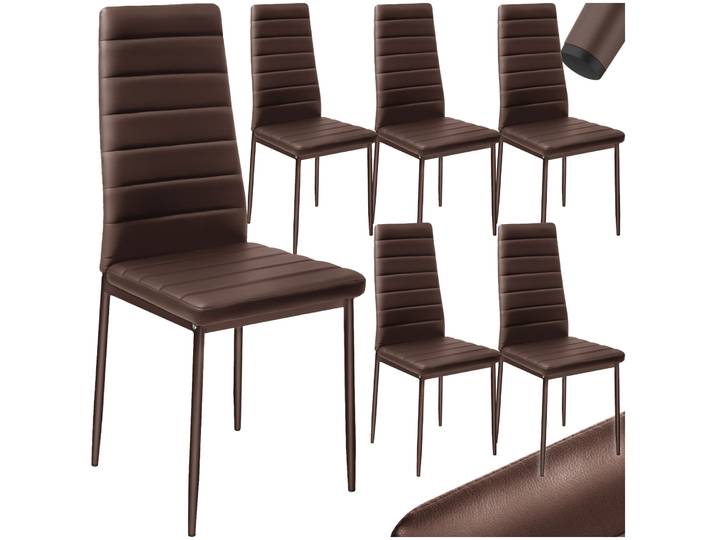 Esszimmerstühle Kunstleder - cappuccino, 6er Set
