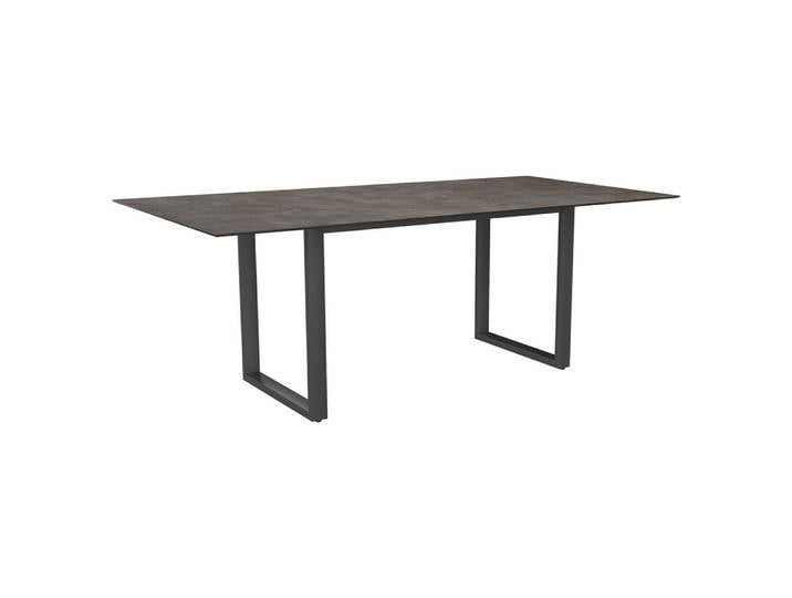 Stern Kufentisch 200x100 cm Aluminium graphit mit Tischplatte