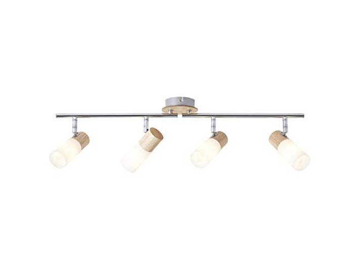 Brilliant Babsan Plafonnier 4 Spots\, Bois Clair/Blanc\, Métal/Bois/Plastique\, 4 x E14\, Spots Orientables