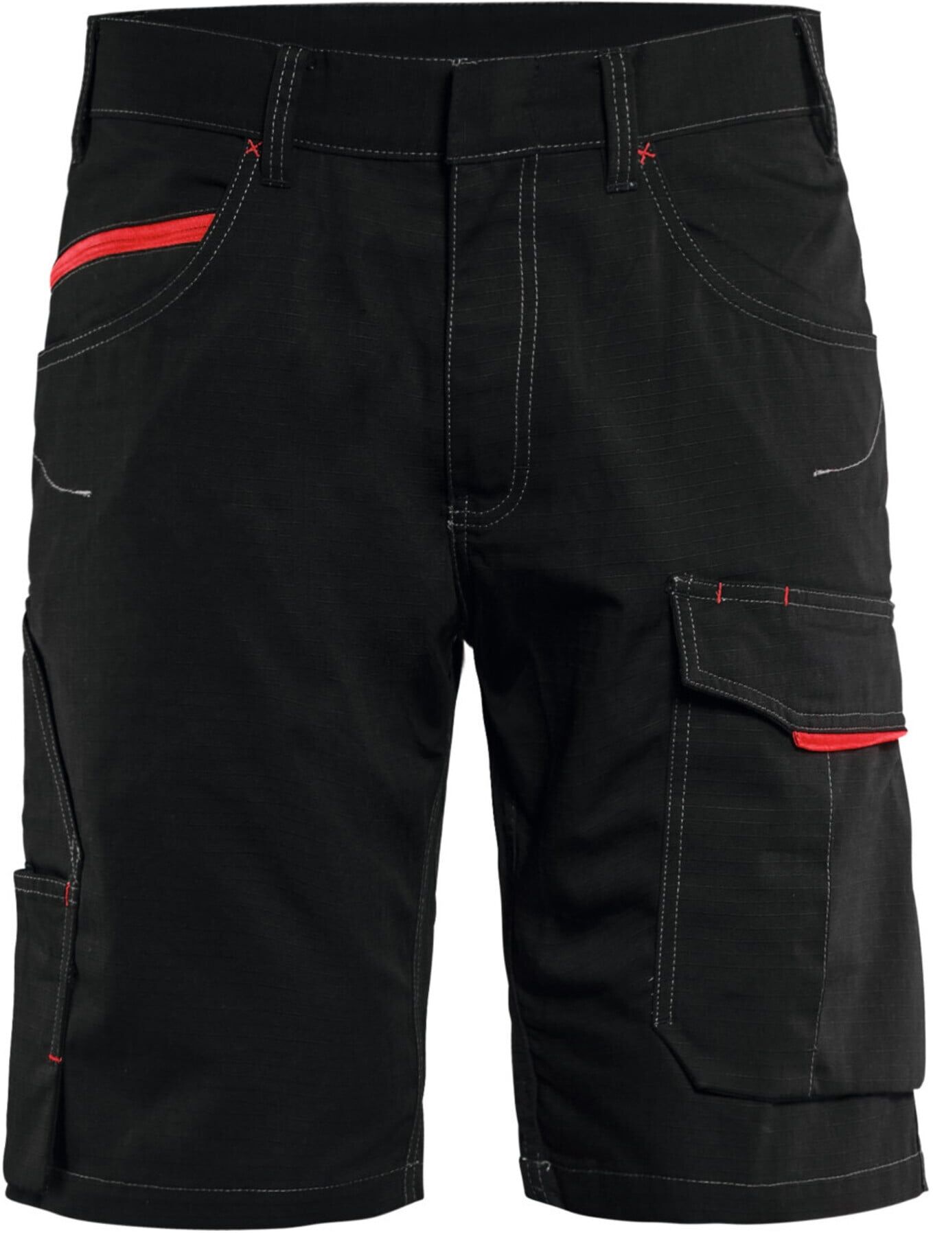 Blakläder Service Shorts Service Plus, schwarz / rot, Konfektionsgröße 52 (149913309956C52)