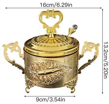 Discount Dollar Deals Stylish Metal And Glass Condiment Jar, Perfect For Spices, Salt, Sugar, And Kitchen Storage seasoning Pot 4