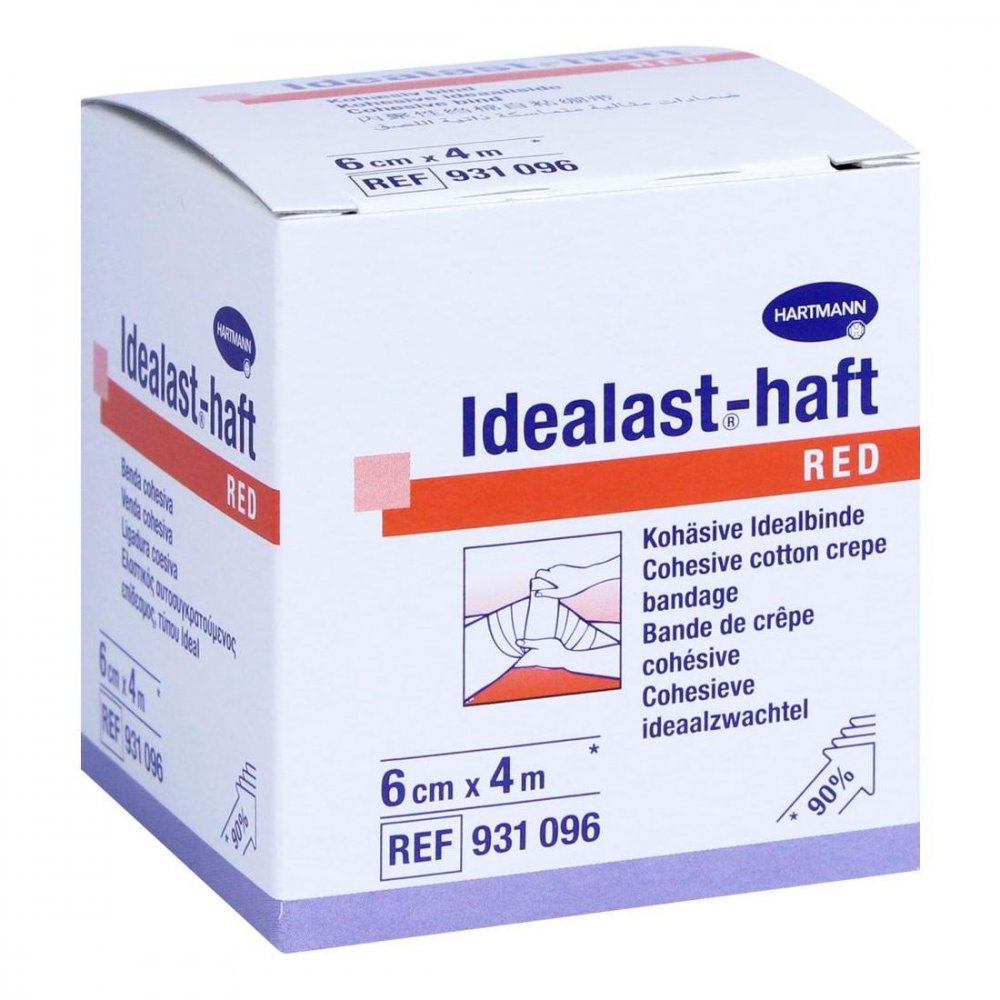 PAUL HARTMANN AG Idealast-haft color Binde 6 cmx4 m rot 10109436