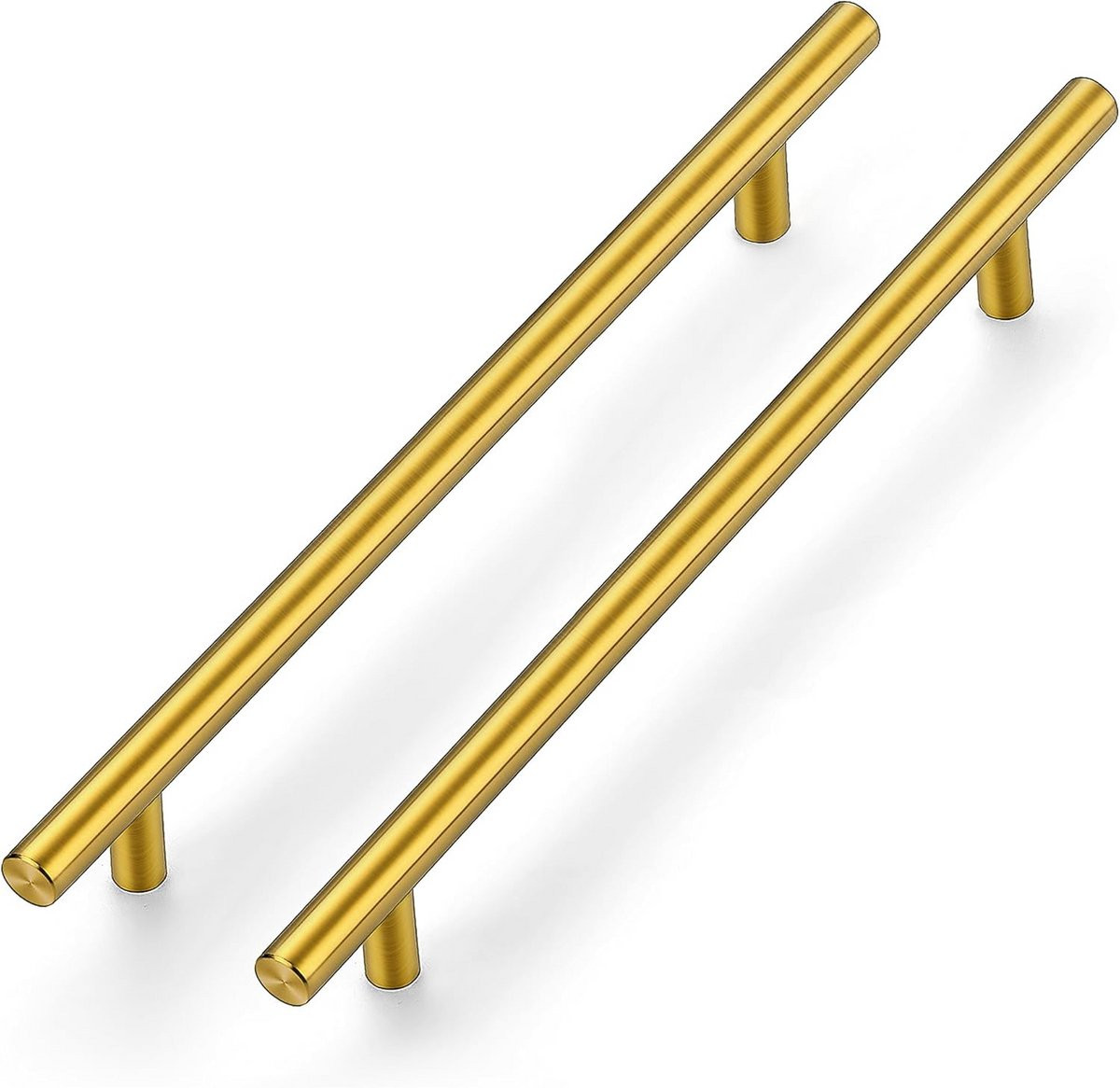 10x Gouden RVS T-bar Meubelgrepen voor Keuken en Kasten - 76 mm Gatafstand