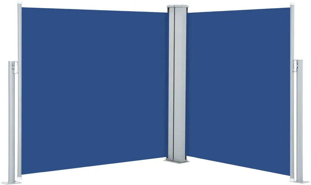 Dakota Fields 1000cm W x 0.285cm D Fabric Cover Motorised Retractable Side Awning Blue 100cm H x 1000cm W