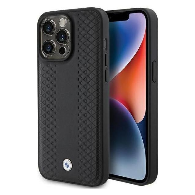 BMW BMHCP15L22RFGK iPhone 15 Pro 6.1" czarny/black Leather Diamond Pattern (Apple iPhone 15 Pro) (1545061068)