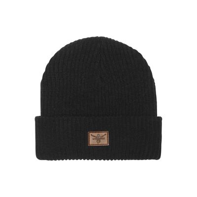 Beanie CHIEMSEE, Herren, schwarz (schwarz beauty), 49% Baumwolle, 47% Acryl, 3% Polyester, 1% Elasthan, unifarben, Mützen Beanie