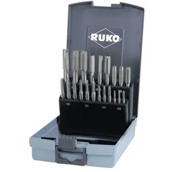 Ruko, Gewindeschneider + Gewindebohrer, Handgewindebohrer Kassetten Kunststoff.Set HSS 21