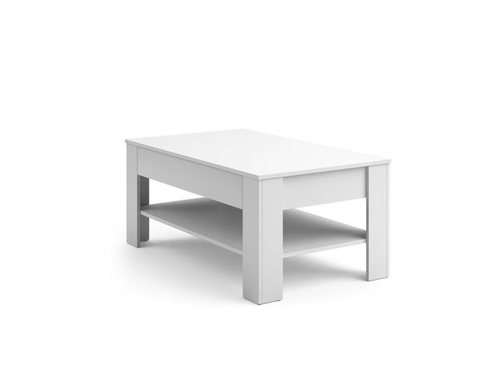 Vicco Couchtisch Milan Weiß 92.2 x 65 cm, Holzwerkstoff, 1 Fächer, 1 Schubladen, Rechteckig,Rechteckig, 92.2x48x65 cm, Wohnzimmer, Wohnzimmertische, Couchtische